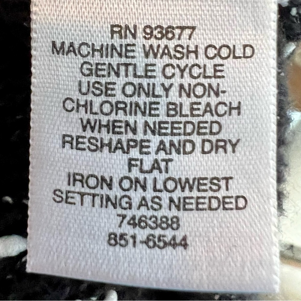 LIZ Claiborne Marled Open Front Cardigan Sweater Black White Grey Pockets L - Picture 11 of 12